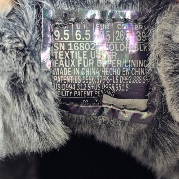 Skechers Vegan Black and Gray Winter Boots with Faux Fur Lining Size 9.5 - Picture 9 of 10